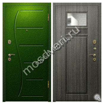 Дверь входная с зеркалом в квартиру порошковое напыление и МДФ - купить от производителя Мосдвери Дверь входная с зеркалом в квартиру порошковое напыление и МДФ